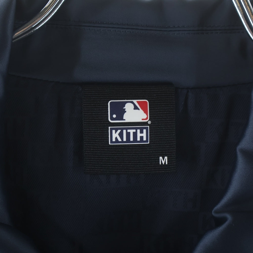 KITH(キス) ×MLB スネーク ロゴ サテンジャケット ネイビー KH1225