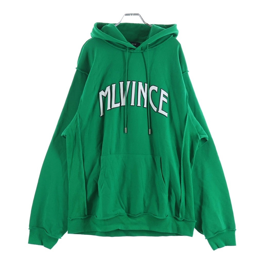 MLVINCE(メルヴィンス) インサイドアウト ロゴプリント スウェット プルオーバーパーカー グリーン