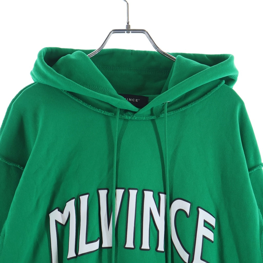 MLVINCE(メルヴィンス) インサイドアウト ロゴプリント スウェット プルオーバーパーカー グリーン