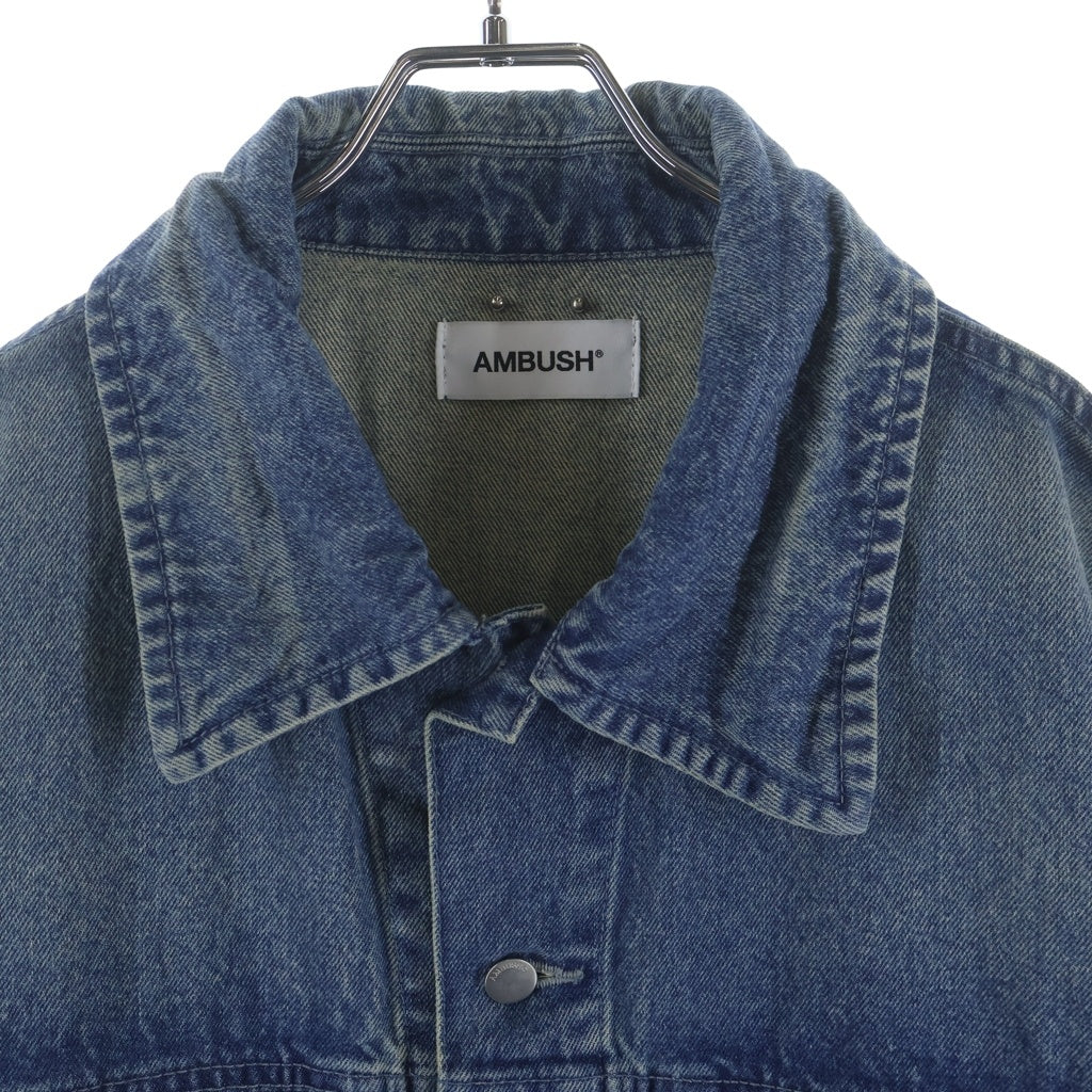 AMBUSH(アンブッシュ) ネイル装飾 デニムトラッカージャケット インディゴ AMBOT-150
