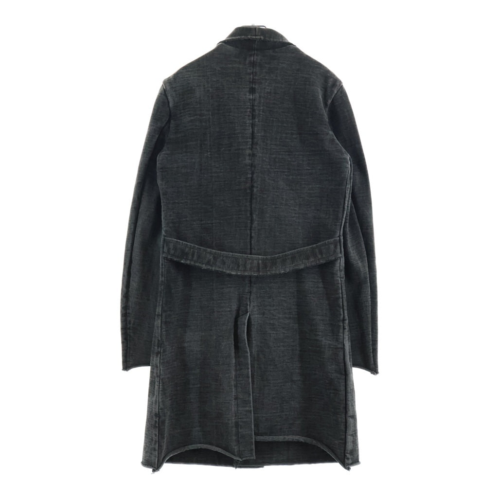 Ujoh(ウジョー) カットオフ スウェット 比翼ボタン コート グレー