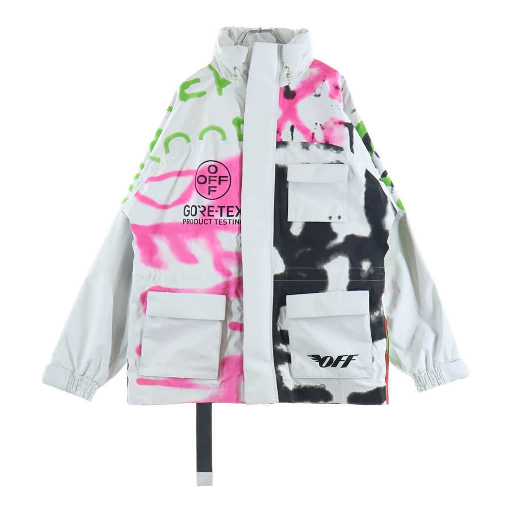 OFF-WHITE(オフホワイト) 18SS ゴアテックス ナイロン グラフィティー マウンテン パーカージャケット ホワイト/マルチ OMBA0031S8003012