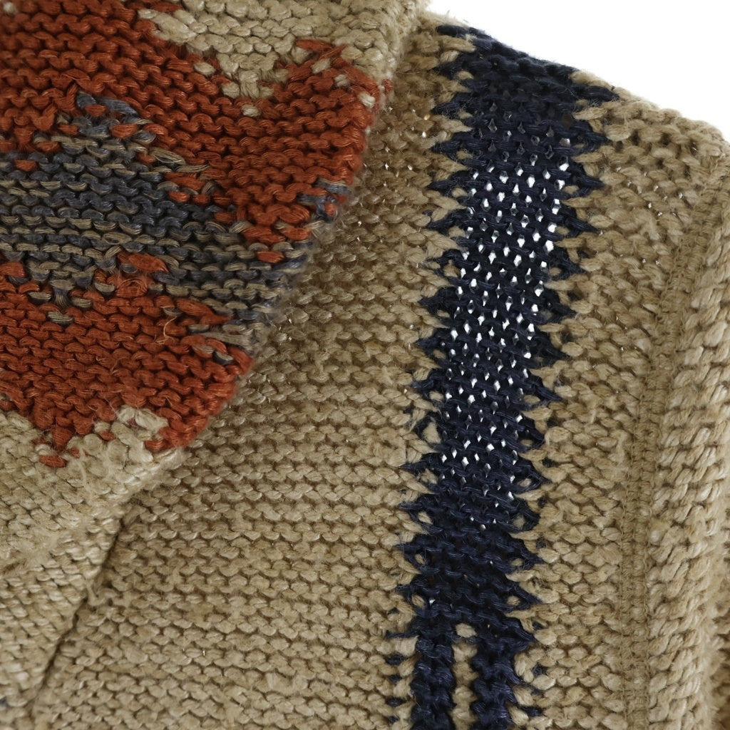 RRL(ダブルアールエル) HANDKNIT ハンドニット ネイティブ柄 カーディガン セーター ベージュ