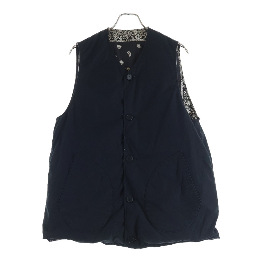 VISVIM(ヴィスヴィム) KORA DOWN VEST BANDANA バンダナ リバーシブルダウンベスト ブラック 0221905013012