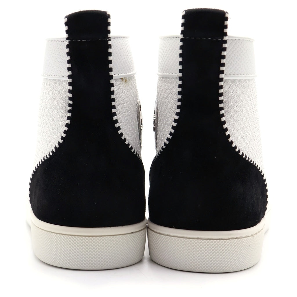 CHRISTIAN LOUBOUTIN(クリスチャンルブタン) LOU SPIKES ORLATO FLAT LET MET スパイクスタッズ ロゴパッチ ハイカットスニーカー ホワイト 3190310