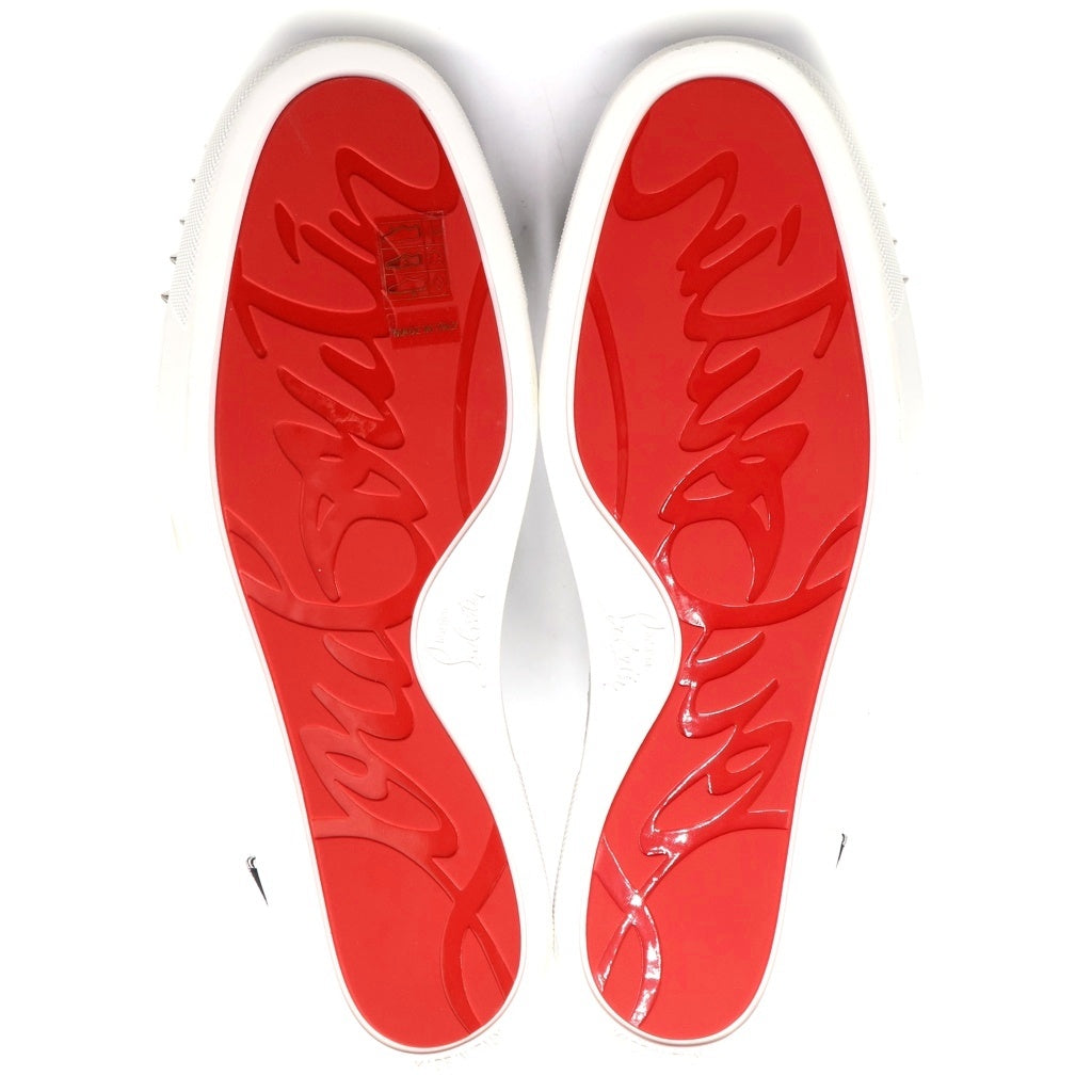 CHRISTIAN LOUBOUTIN(クリスチャンルブタン) LOU SPIKES ORLATO FLAT LET MET スパイクスタッズ ロゴパッチ ハイカットスニーカー ホワイト 3190310