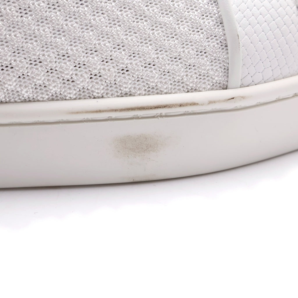 CHRISTIAN LOUBOUTIN(クリスチャンルブタン) LOU SPIKES ORLATO FLAT LET MET スパイクスタッズ ロゴパッチ ハイカットスニーカー ホワイト 3190310
