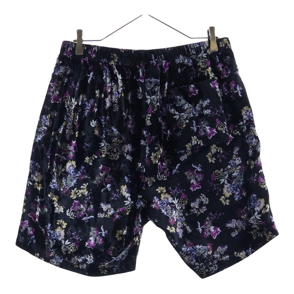 SUPREME(シュプリーム) 19AW Floral Velour Short フローラル ベロア ショーツ ショート ハーフパンツ ブラック