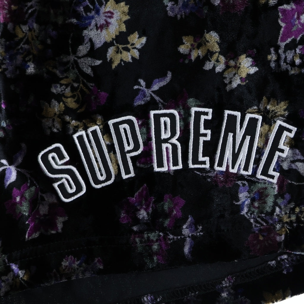 SUPREME(シュプリーム) 19AW Floral Velour Short フローラル ベロア ショーツ ショート ハーフパンツ ブラック