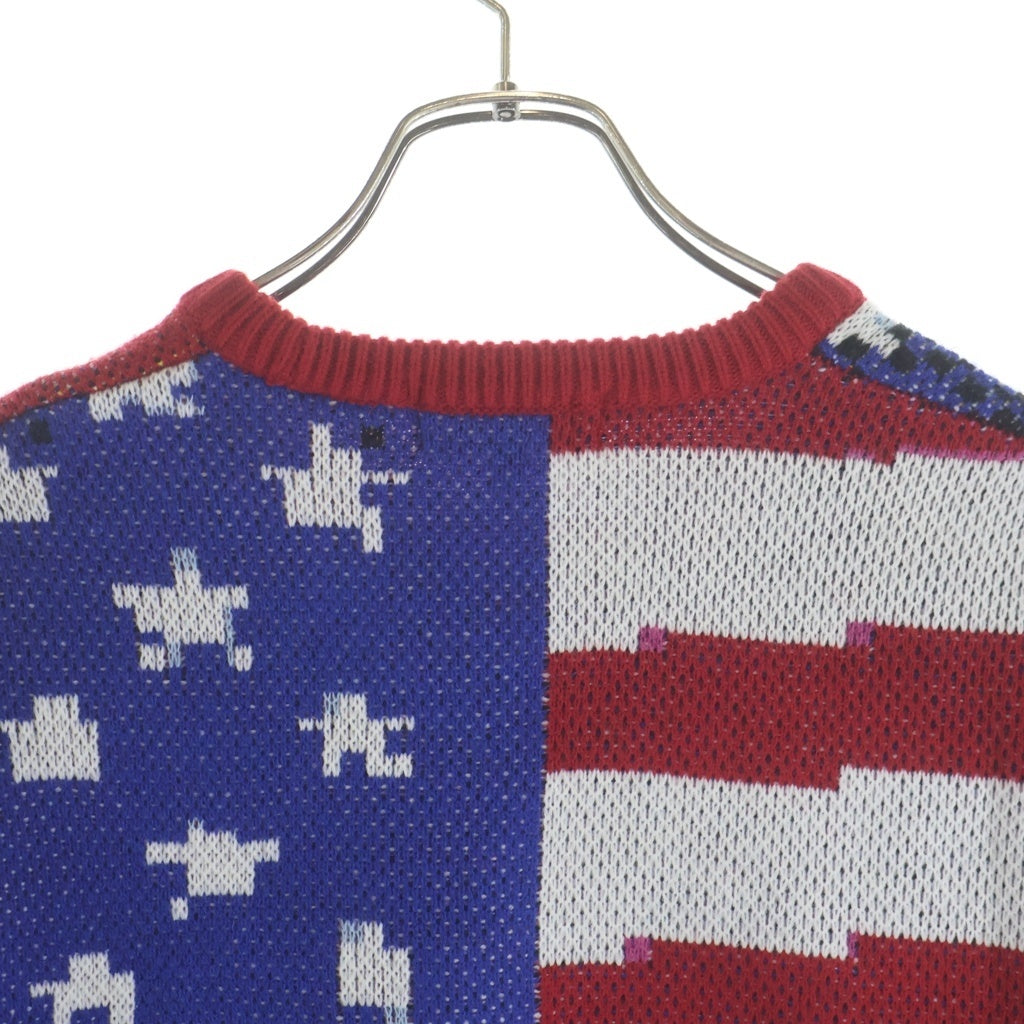 SUPREME(シュプリーム) 21SS Digital Flag Sweater デジタルフラッグニットセーター レッド/ブルー