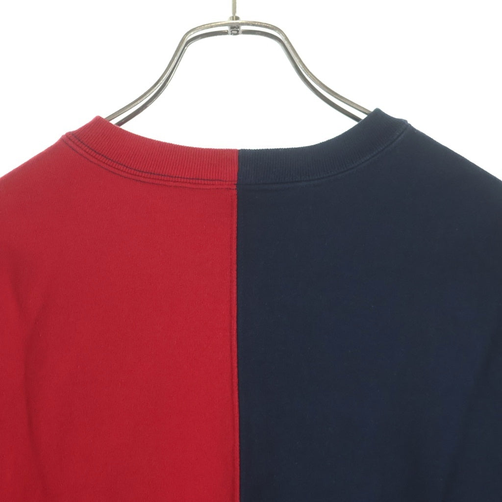 SUPREME(シュプリーム) 18AW Split Crewneck Sweatshirt スプリット クルーネック スウェットトレーナー ネイビー/レッド