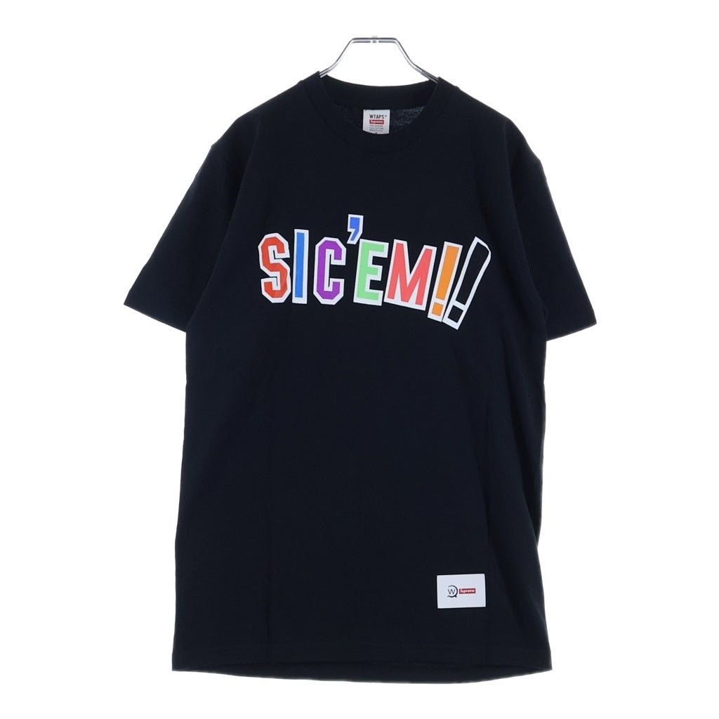 SUPREME(シュプリーム) 21AW ×WTAPS Sicem! Tee ダブルタップス ロゴ クルーネック 半袖 Tシャツ ブラック