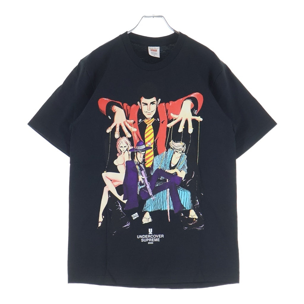 SUPREME(シュプリーム) 23SS ×UNDERCOVER Lupin Tee アンダーカバー ルパン三世 プリント クルーネック半袖Tシャツ カットソー ブラック