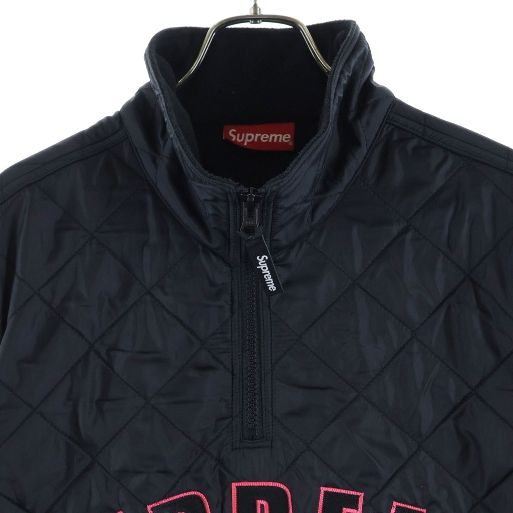 SUPREME(シュプリーム) 17SS Arc Logo Quilted Half Zip Pullover アーチロゴ キルティング ハーフジップ プルオーバー ジャケット ブラック
