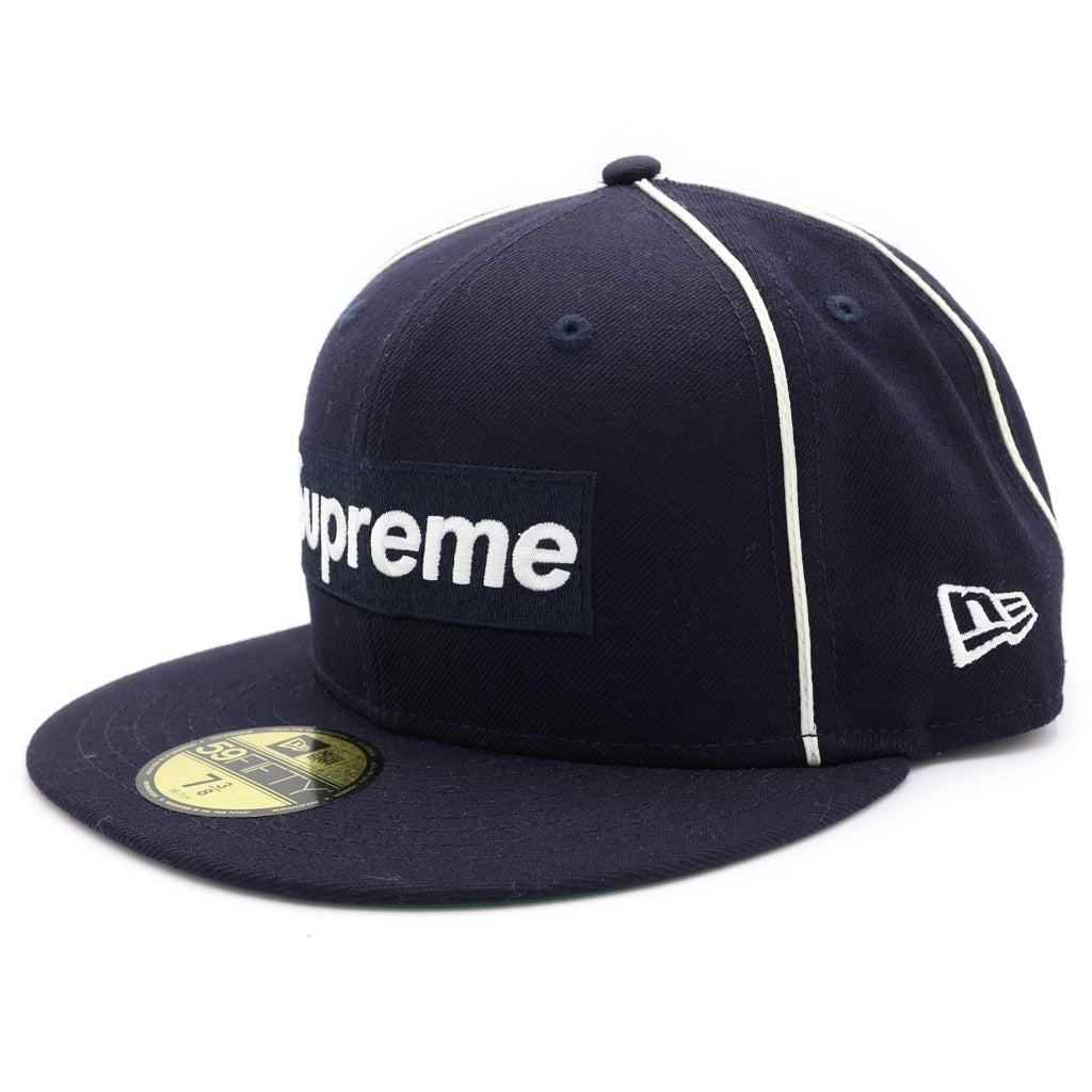 SUPREME(シュプリーム) 17SS ×NEW ERA Piping Box Logo Cap ニューエラ パイピング ボックスロゴ ベースボールキャップ 帽子 ネイビー
