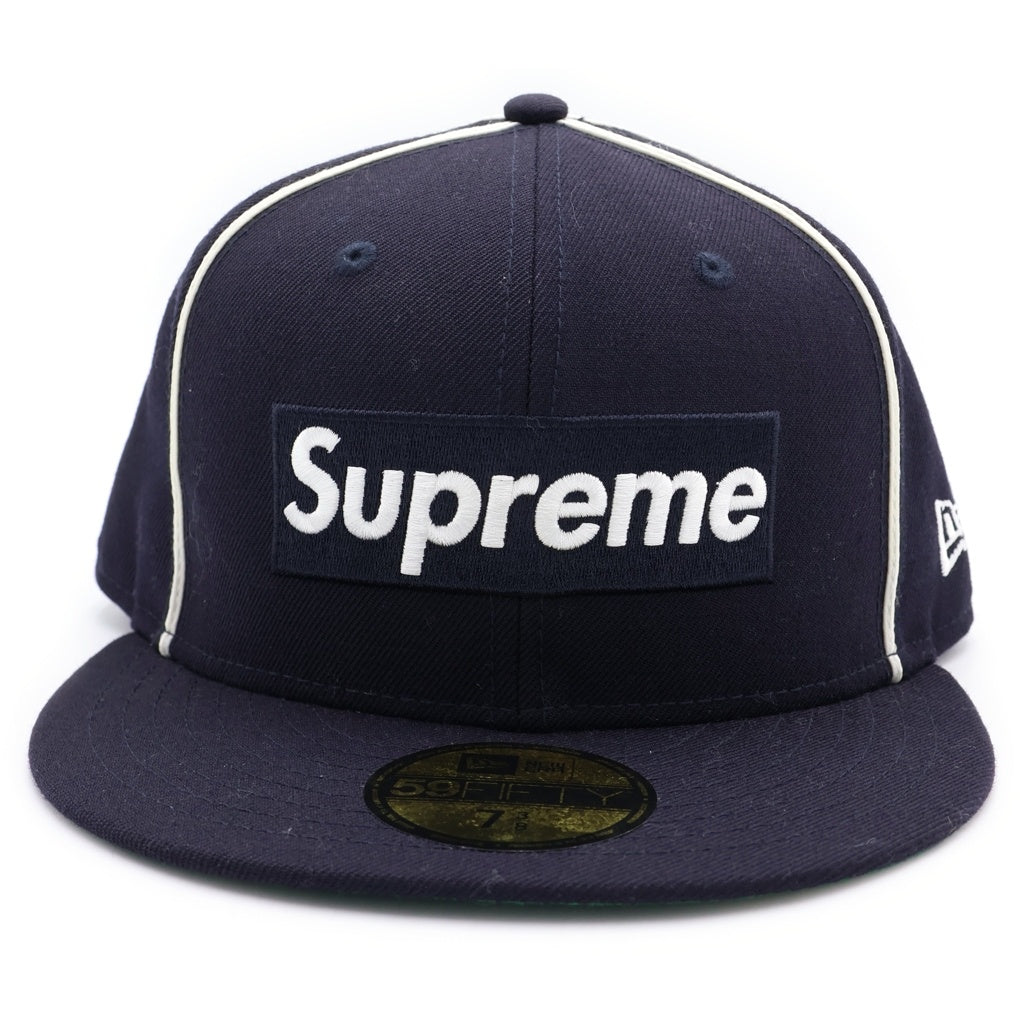 SUPREME(シュプリーム) 17SS ×NEW ERA Piping Box Logo Cap ニューエラ パイピング ボックスロゴ ベースボールキャップ 帽子 ネイビー