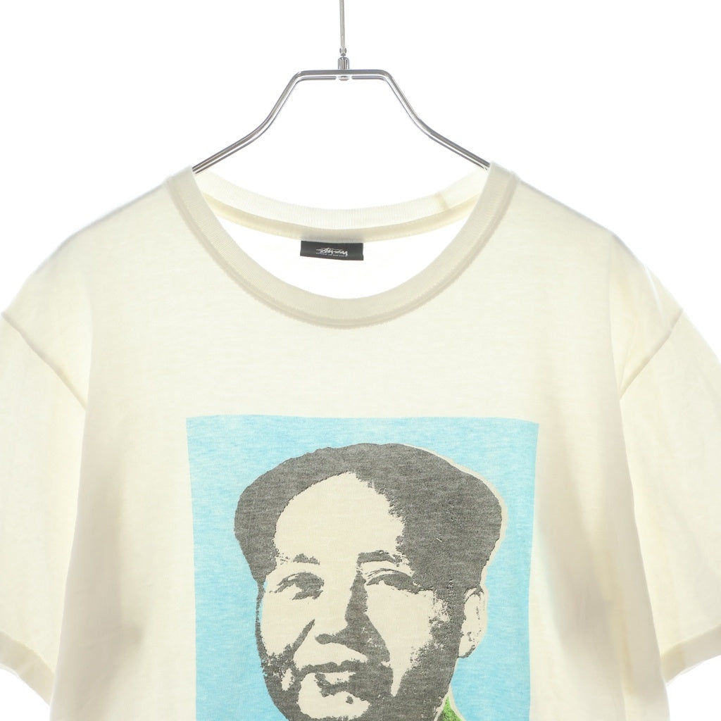 STUSSY(ステューシー) ×Dover Street Market DSM Charlie Don'T Surf Tee ドーバーストリートマーケット 毛沢東 プリント クルーネック 半袖Tシャツ カットソー ホワイト