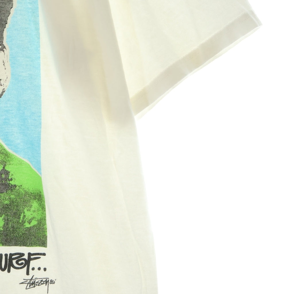 STUSSY(ステューシー) ×Dover Street Market DSM Charlie Don'T Surf Tee ドーバーストリートマーケット 毛沢東 プリント クルーネック 半袖Tシャツ カットソー ホワイト