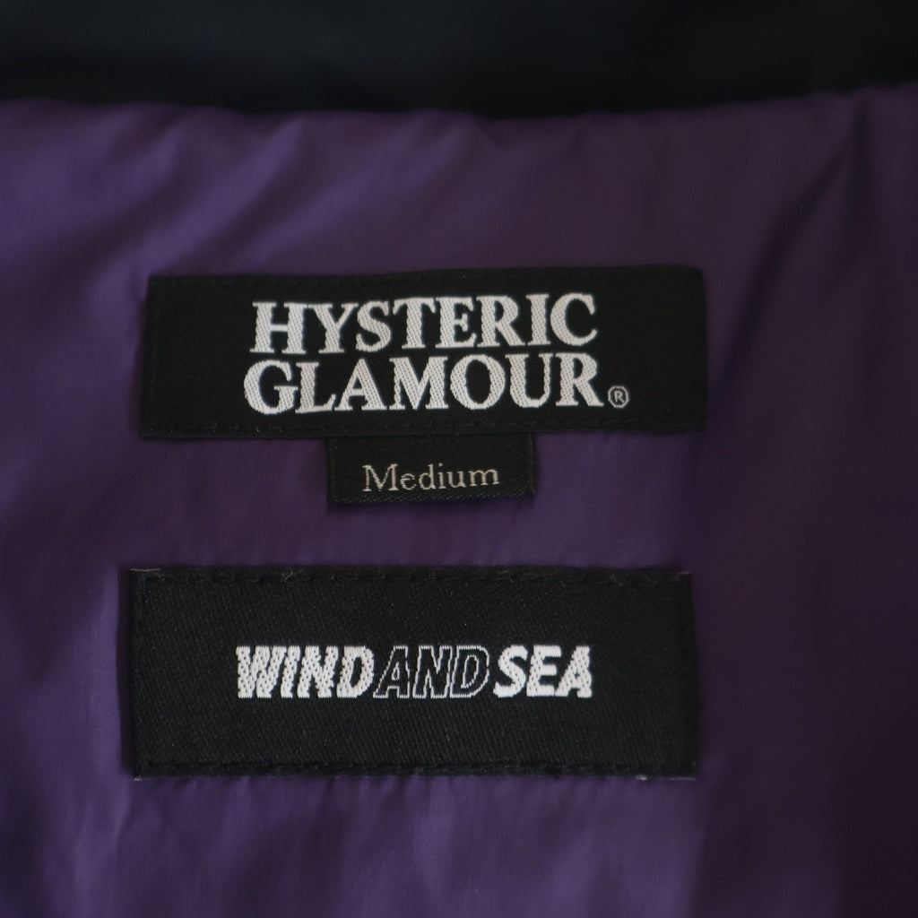 HYSTERIC GLAMOUR(ヒステリックグラマー) 20AW ×WIND AND SEA Primaloft Hoodie ウィンダンシー プリマロフトフーディー パフィー 中綿 ジャケット パープル 02203AB13