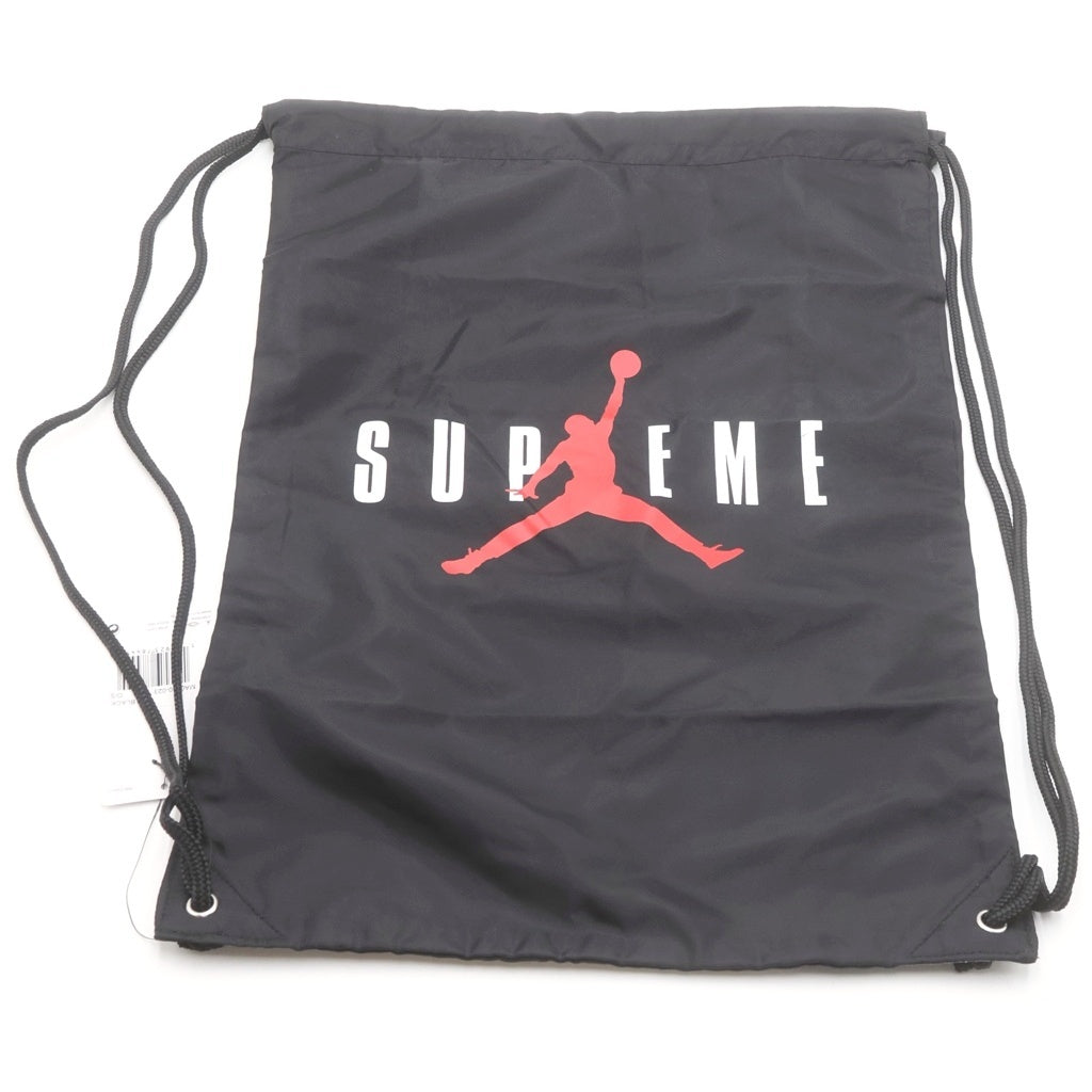 SUPREME(シュプリーム) 24AW ×Jordan Drawstring Bag ジョーダン ロゴプリント ドローストリング バッグ ブラック