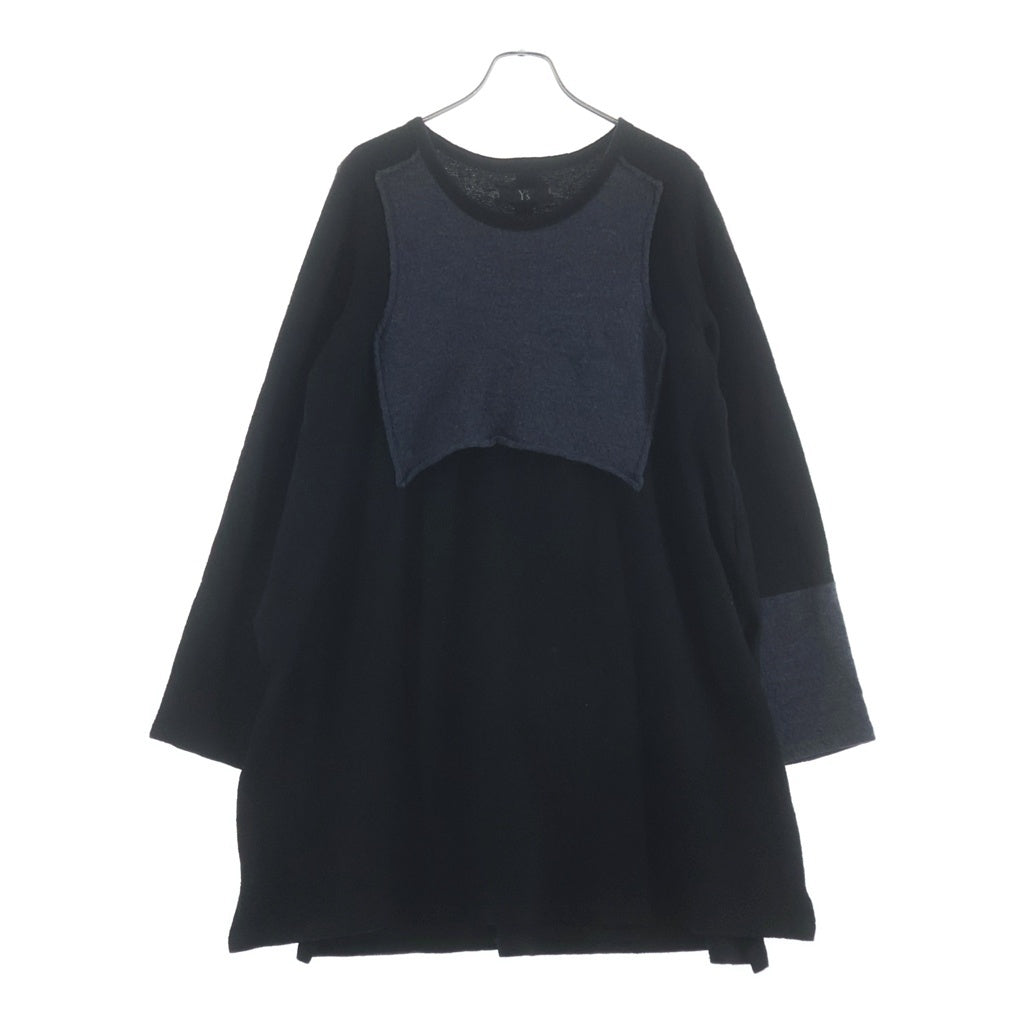 Y's(ワイズ) ウール ニット 長袖ワンピース ブラック/グレー レディース YE-T02-160