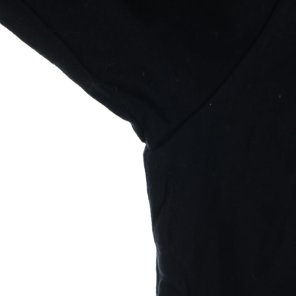 Yohji Yamamoto POUR HOMME(ヨウジヤマモト プールオム) PLAIN STITCH HOOD SIGNATURE PRINT HOODIE フードロゴプリント コットン プルオーバーパーカー ブラック HG-T42-086