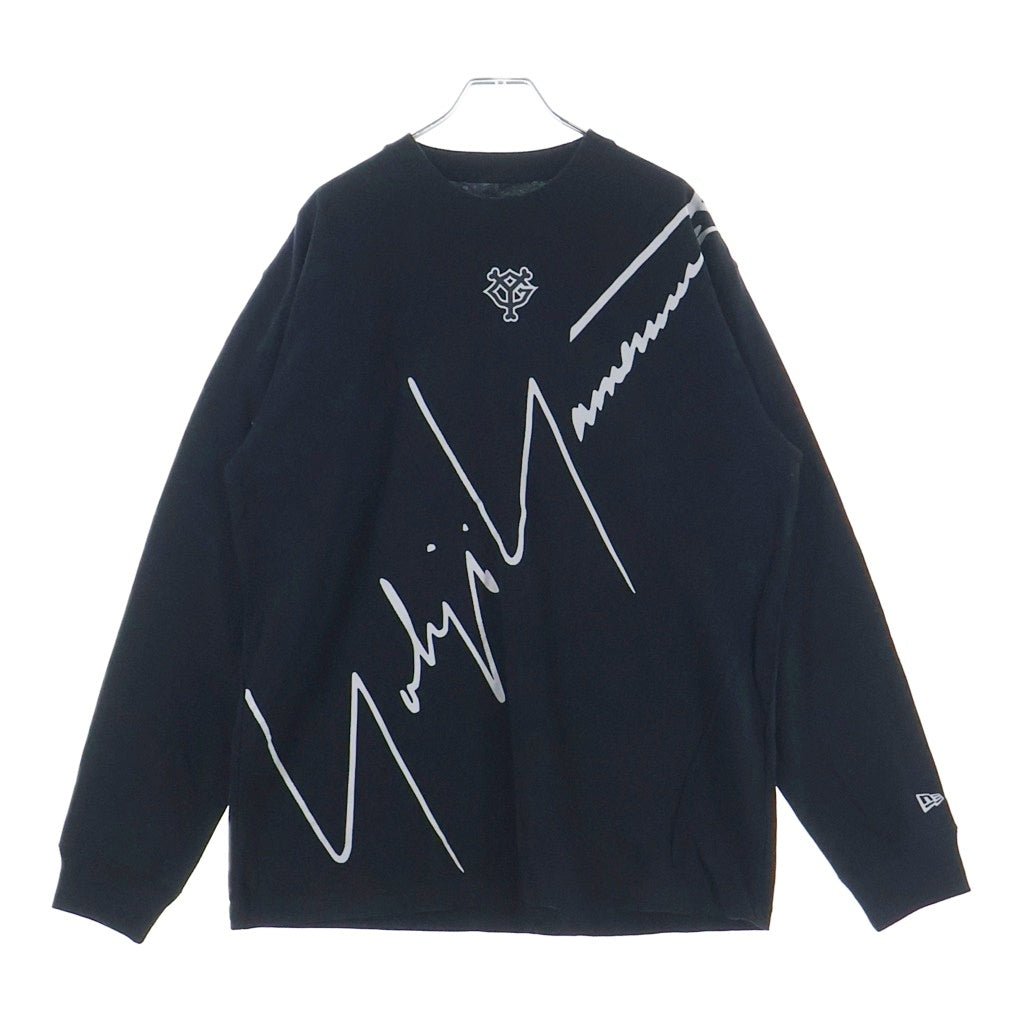 Yohji Yamamoto POUR HOMME(ヨウジヤマモト プールオム) ×Yomiuri Giants L/S COTTON TEE 読売ジャイアンツ ロゴプリント クルーネック 長袖Tシャツ カットソー ブラック SE-T17-028