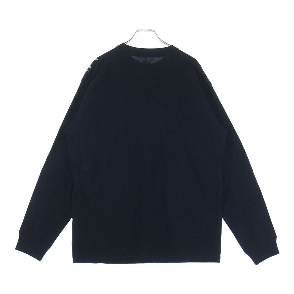 Yohji Yamamoto POUR HOMME(ヨウジヤマモト プールオム) ×Yomiuri Giants L/S COTTON TEE 読売ジャイアンツ ロゴプリント クルーネック 長袖Tシャツ カットソー ブラック SE-T17-028