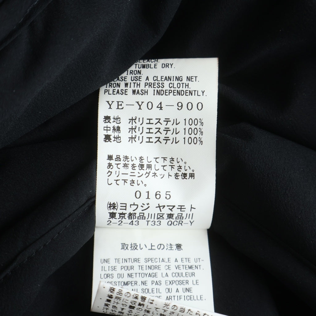 Y's(ワイズ) POLYESTER PADDED TYPEWRITER LEFT SLEEVE CAPE ポリエステル パテッド アシンメトリー 変形デザイン ケープ ブラック レディース YE-Y04-900