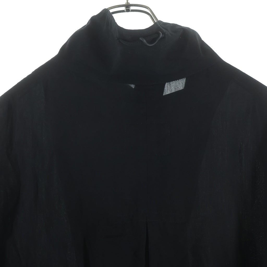 YOHJI YAMAMOTO REGULATION(ヨウジヤマモト レギュレーション) RY BROAD R-SHORT MODS C ドローコード付き セルロース ジップアップ ジャケット モッズコート ブラック FI-C50-202