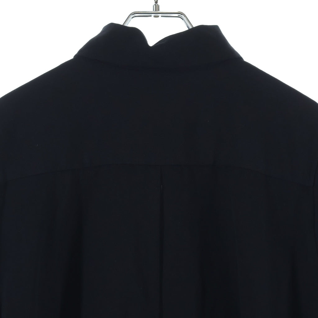 YOHJI YAMAMOTO REGULATION(ヨウジヤマモト レギュレーション) ウール ドローコード付き 長袖シャツ ワンピース ブラック レディース FY-D51-100