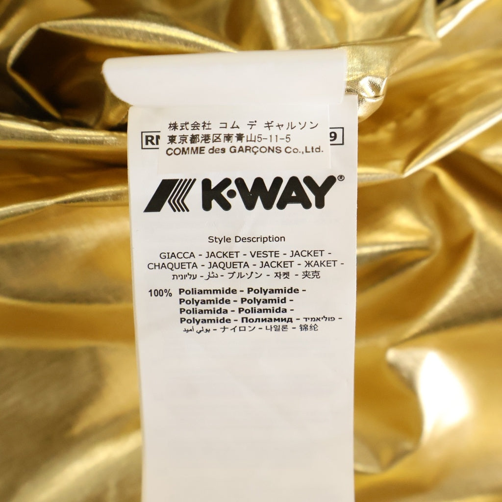 PLAY COMME des GARCONS(プレイコムデギャルソン) ×K-WAY FULL ZIP NYLON JACKET ハートロゴ ナイロン ジップアップ ジャケット ブルゾン ゴールド AZ-J508-051