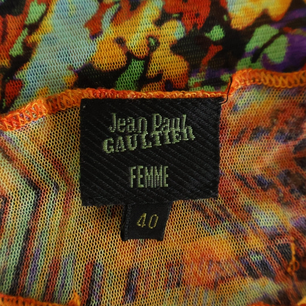 Jean Paul GAULTIER(ジャンポールゴルチエ) FEMME サイケプリント メッシュ長袖シャツ レディース マルチカラー