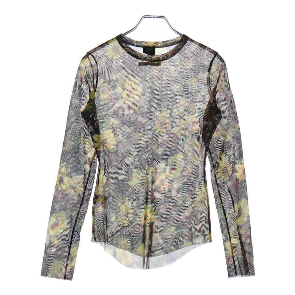 Jean Paul GAULTIER(ジャンポールゴルチエ) FEMME フラワーデザイン パワーネット メッシュ長袖シャツ マルチカラー レディース