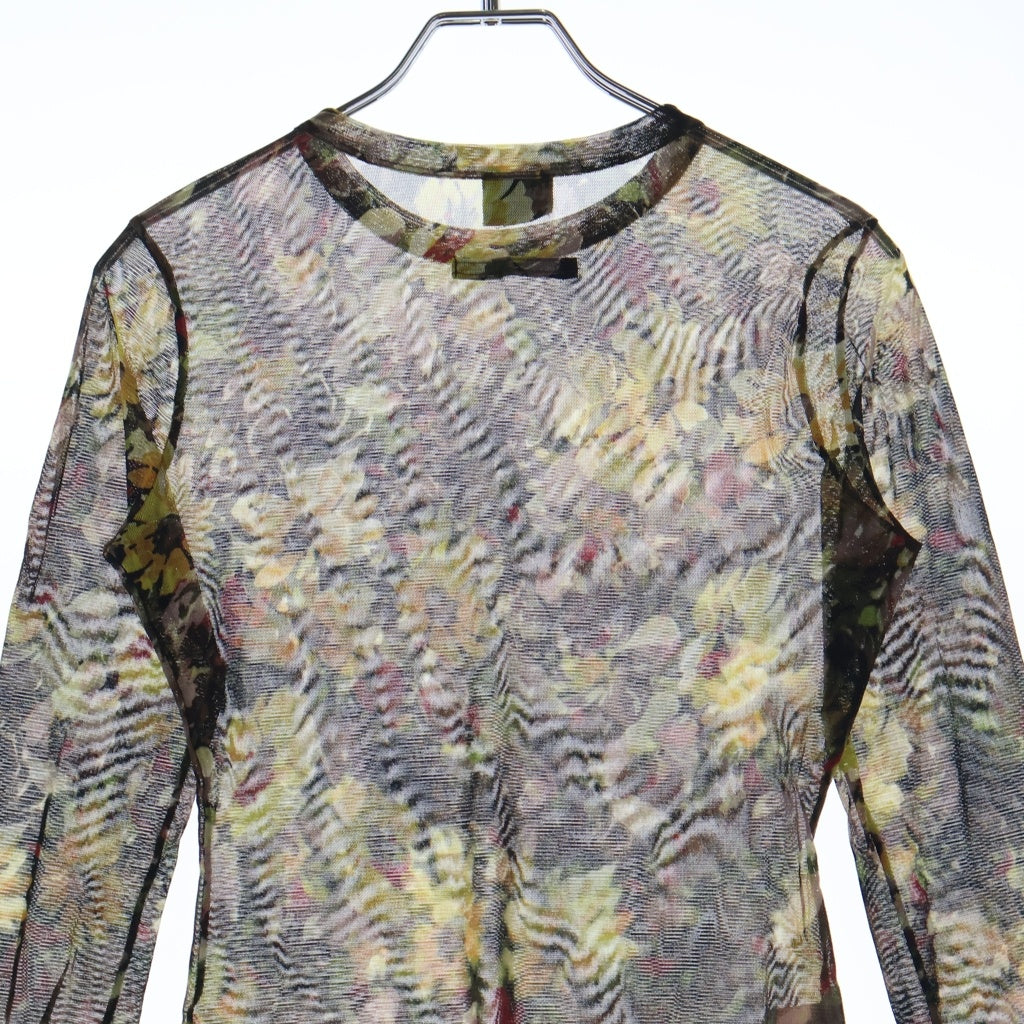 Jean Paul GAULTIER(ジャンポールゴルチエ) FEMME フラワーデザイン パワーネット メッシュ長袖シャツ マルチカラー レディース