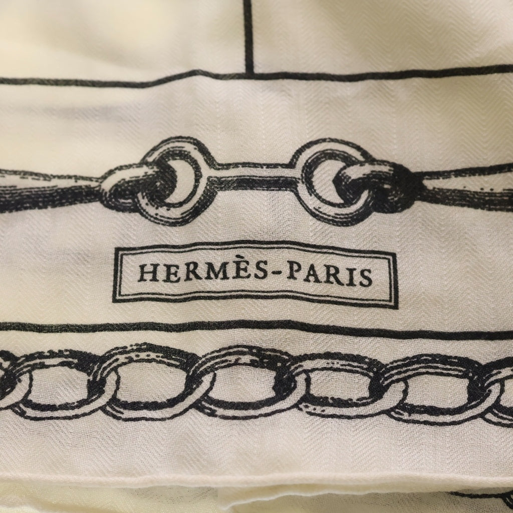 HERMES(エルメス) カレジェアン140 カレイドスコープ エフェクト 大判シルクスカーフ ストール ホワイト レディース