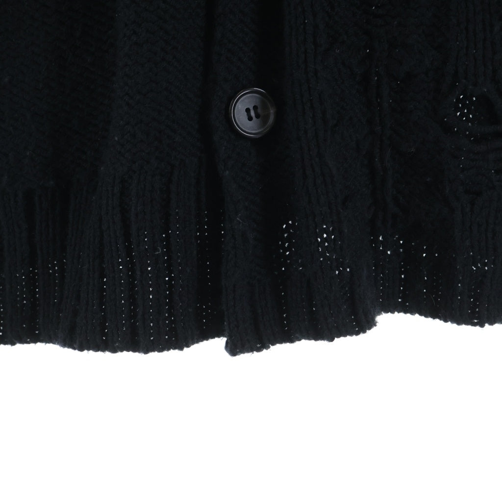 Y's(ワイズ) 22AW パッチワーク ウール混合 カーディガン レディース ブラック YE-K21-584