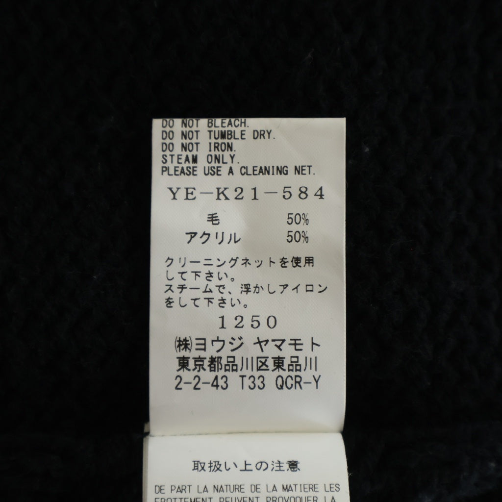 Y's(ワイズ) 22AW パッチワーク ウール混合 カーディガン レディース ブラック YE-K21-584