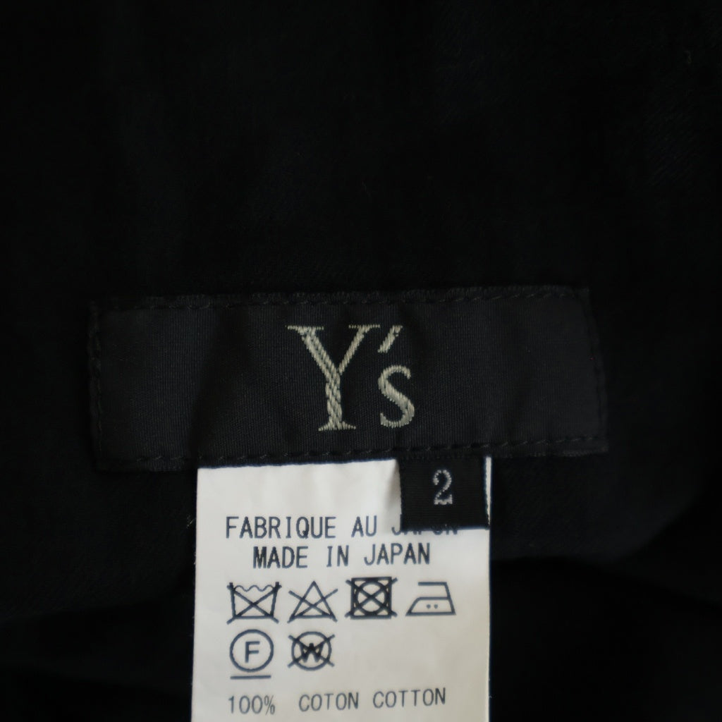 Y's(ワイズ) コットン サイドボタン アシンメトリースリーブ ワンピース ブラック レディース YG-D11-011