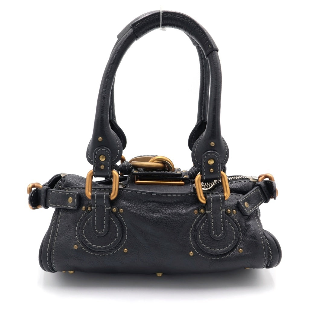 Chloe(クロエ) ミニパディントン ゴールド金具 レザー ワンショルダー ハンドバッグ ミニボストン ブラック レディース