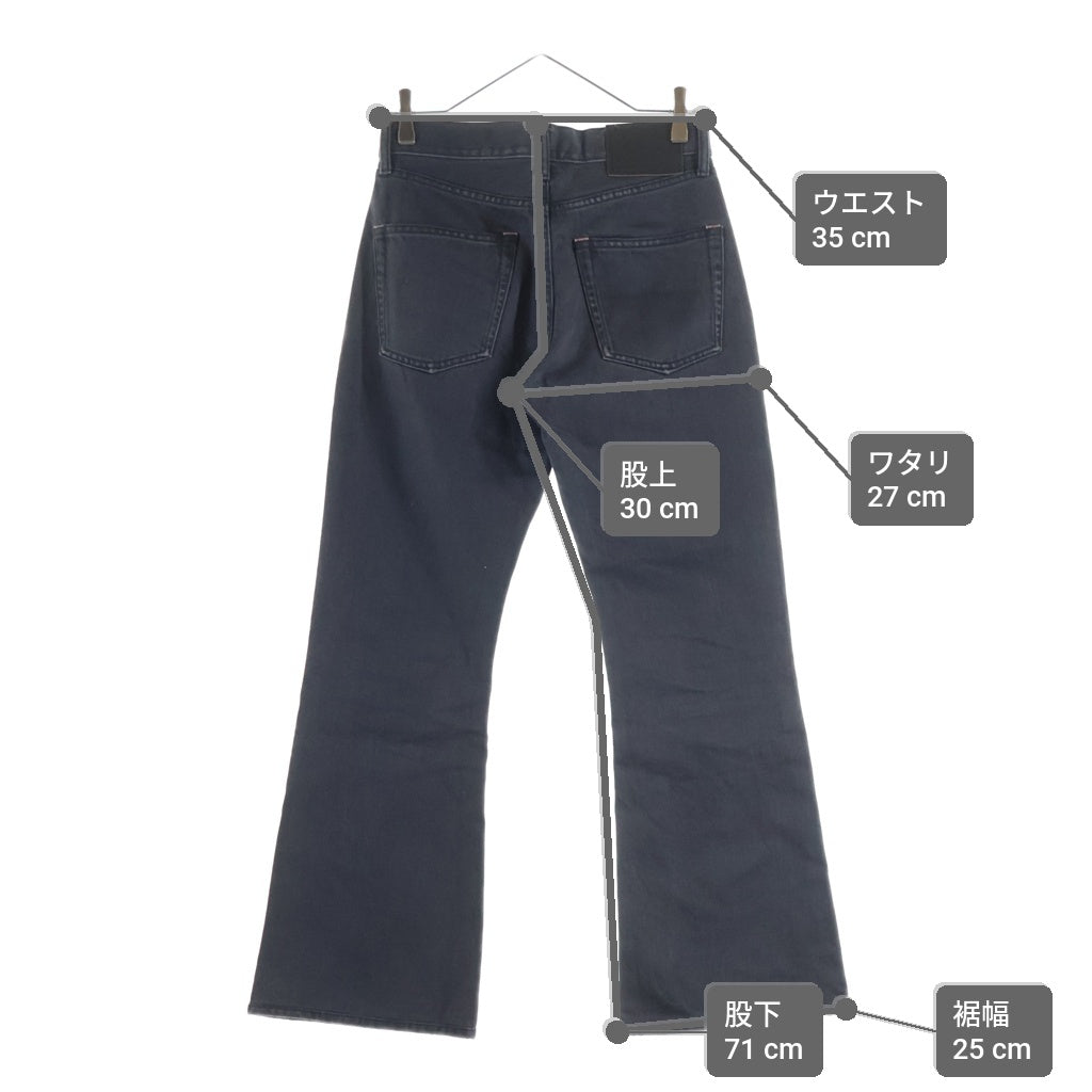 Acne Studios(アクネ ストゥディオズ) 1992M Slim-Fit Bootcut Jeans スリムフィットブーツカットジーンズ デニムパンツ ブラック B00306