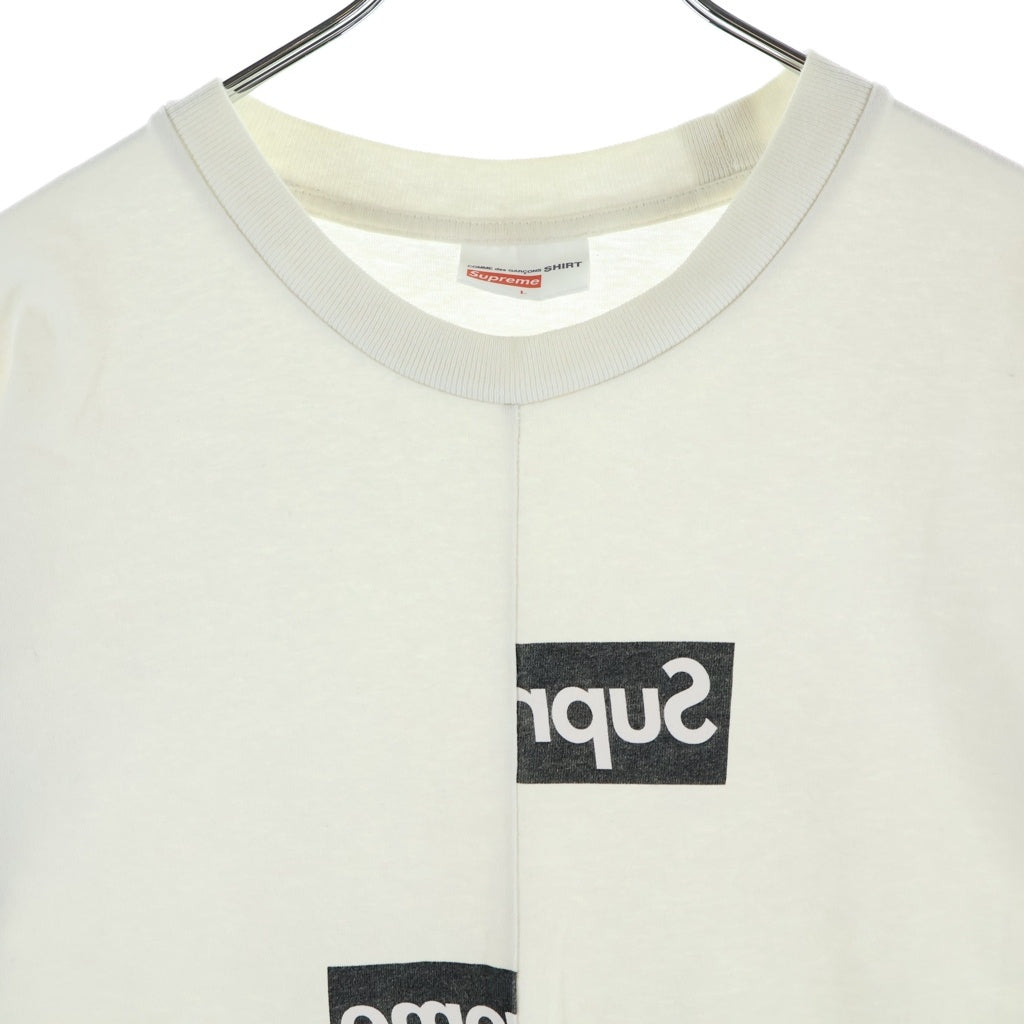 SUPREME(シュプリーム) 18AW ×COMME des GARCONS SHIRT Split Box コムデギャルソン シャツ スプリット ボックスロゴ 半袖Tシャツカットソー ホワイト