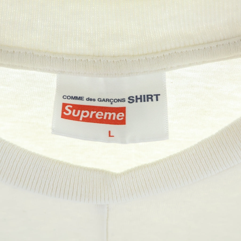 SUPREME(シュプリーム) 18AW ×COMME des GARCONS SHIRT Split Box コムデギャルソン シャツ スプリット ボックスロゴ 半袖Tシャツカットソー ホワイト