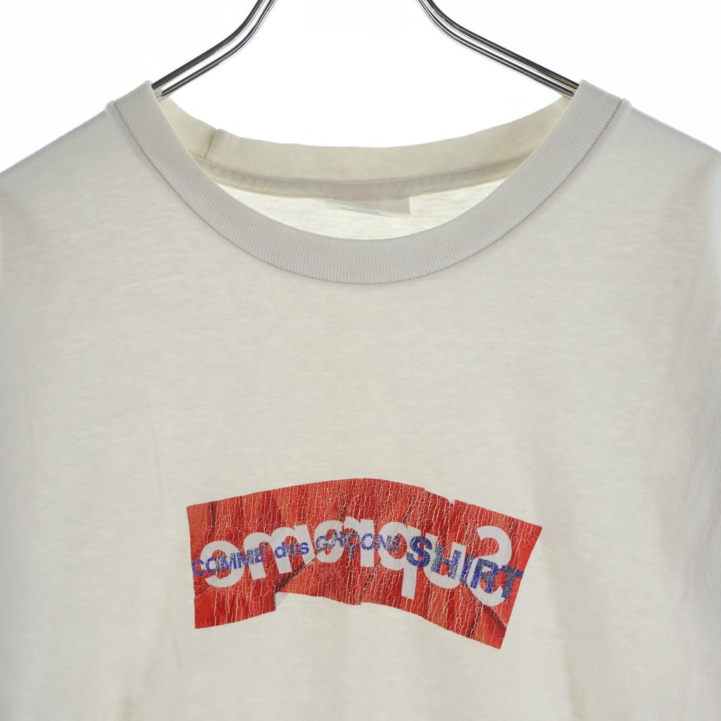SUPREME(シュプリーム) 17SS ×COMME des GARCONS SHIRT Box Logo Tee コムデギャルソンシャツボックスロゴ 半袖Tシャツカットソー ホワイト