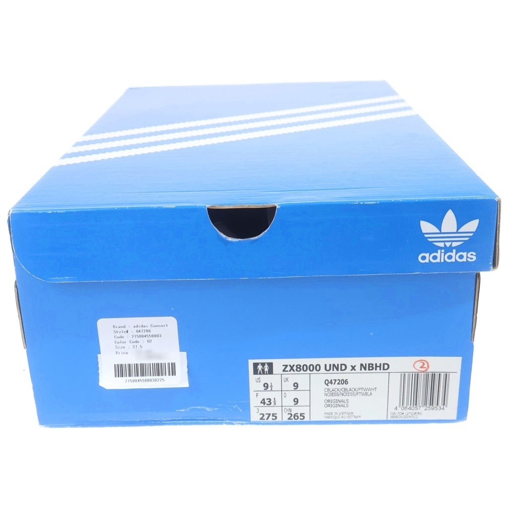 adidas(アディダス) ×UNDEFEATED ×NEIGHBORHOOD ZX 8000 Q47206 アンディフィーデッド ネイバーフッド ローカットスニーカー ブラック US9.5/27.5cm