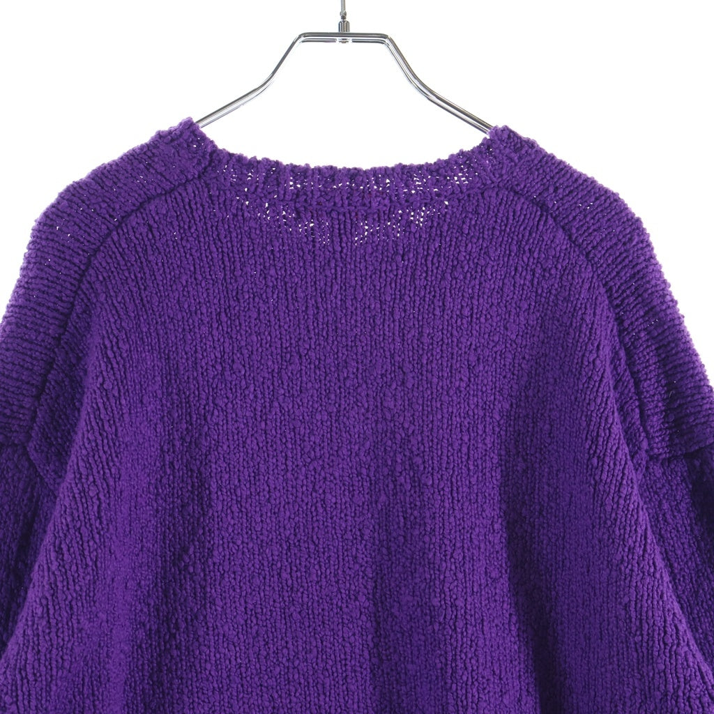 SUPREME(シュプリーム) 24SS Boucle Small Box Logo Sweater ブークレ スモールボックスロゴ クルーネック ニットセーター パープル