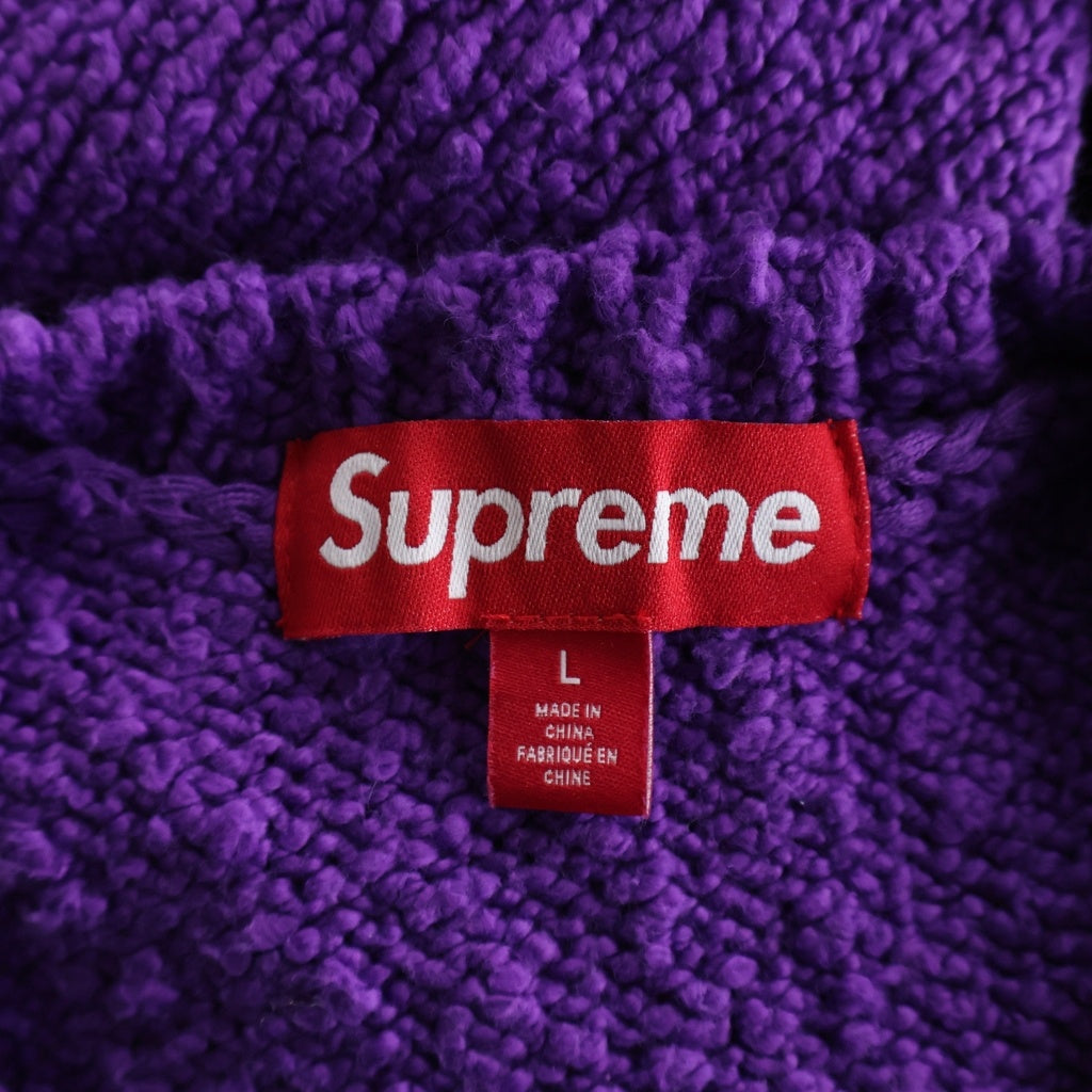SUPREME(シュプリーム) 24SS Boucle Small Box Logo Sweater ブークレ スモールボックスロゴ クルーネック ニットセーター パープル