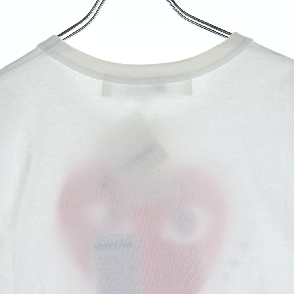 PLAY COMME des GARCONS(プレイコムデギャルソン) ハートロゴ プリント スタッズ クルーネック 半袖Tシャツ カットソー ホワイト AX-T803 AD2024/7