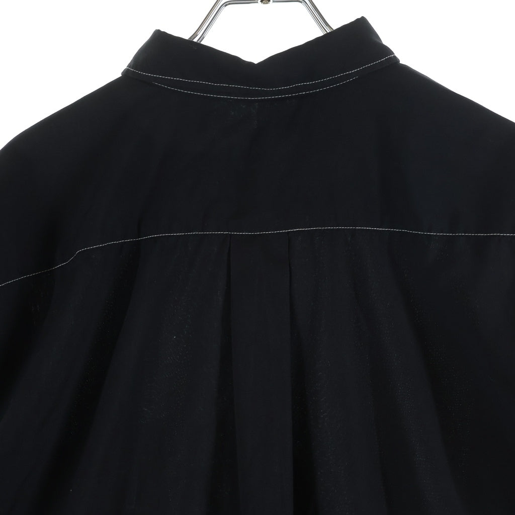 COMME des GARCONS HOMME DEUX(コムデギャルソン オムドゥ) 23AW 後染め加工 ポリエステル ステッチ 長袖シャツ ブラック DL-B022