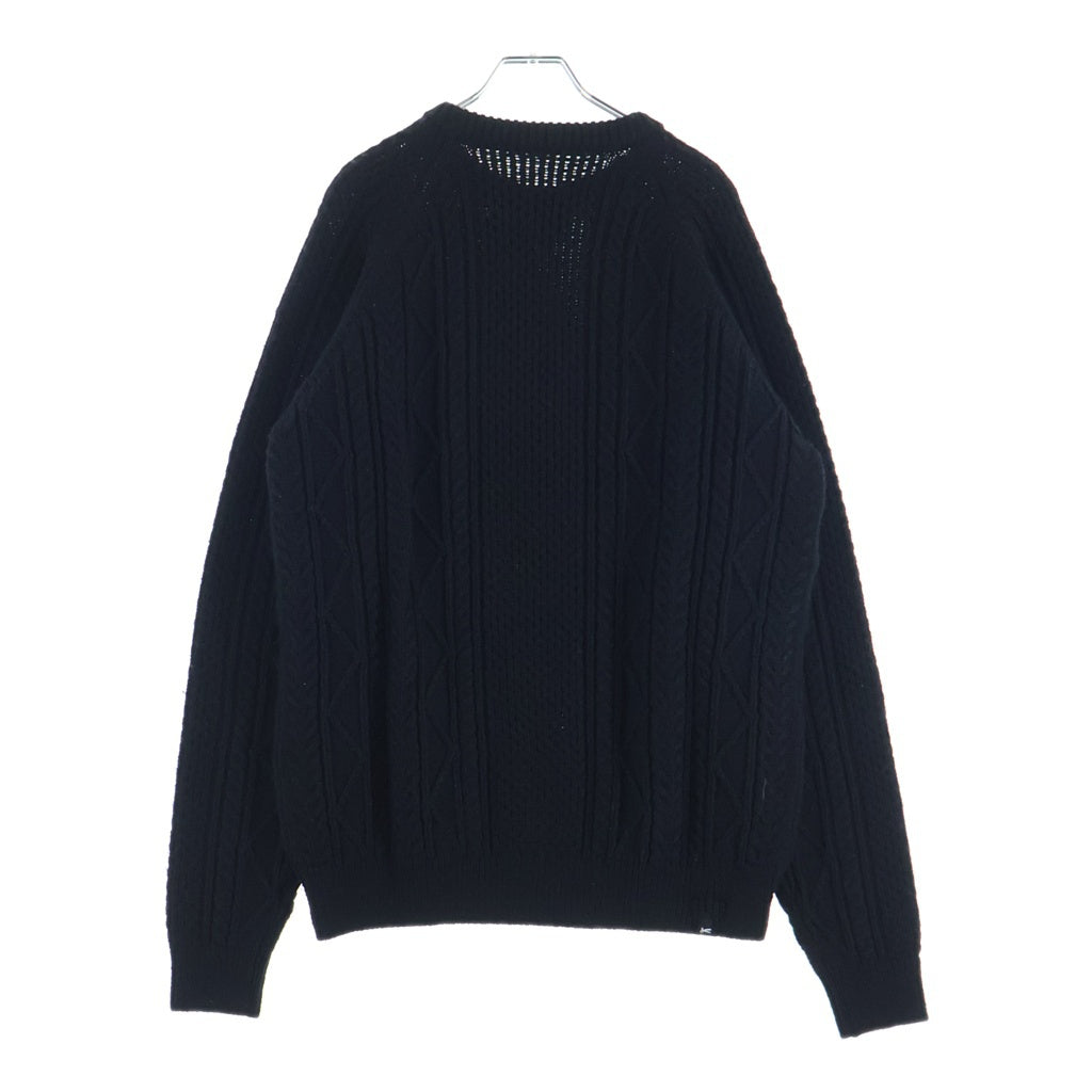 DENHAM(デンハム) ALAN KNIT SWEATER アラン ケーブル ウール ニット セーター ブラック 01-22-10-71-070